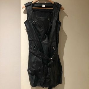 Pre loved- Venus sz 12 black leather outer coat